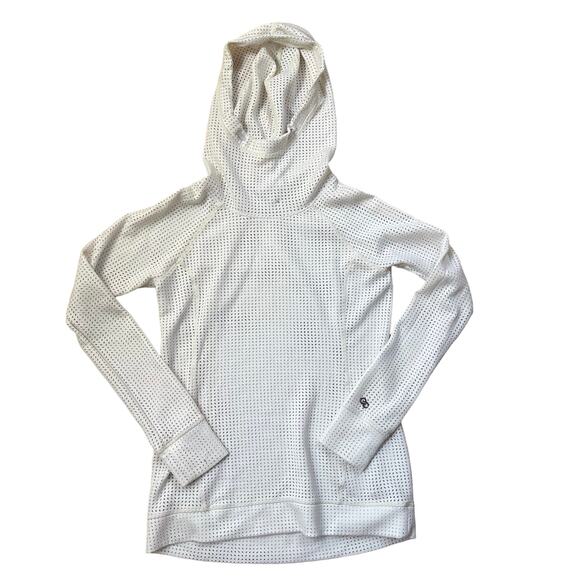 CALIA Limited Edition Perforated Long Sleeve Hooded Top White Size Small - Picture 1 of 6